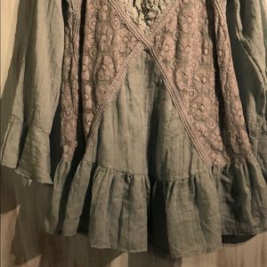 Bluish Green Sage Short Dress